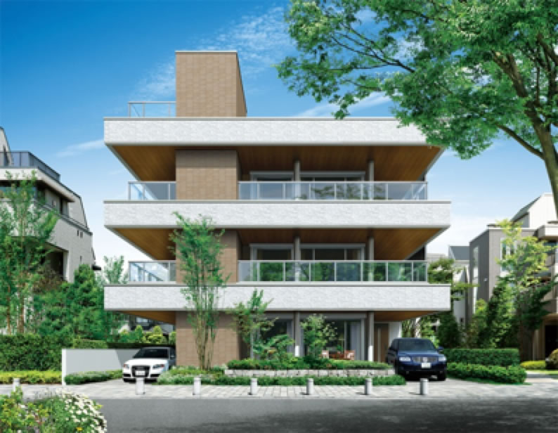 バルコニーのあるモダンな建物