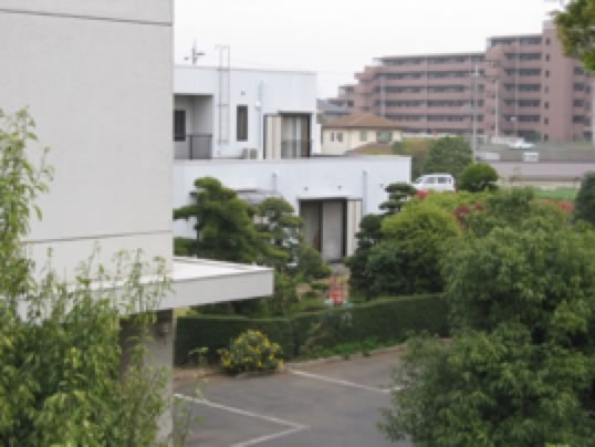 緑に囲まれた白い建物群