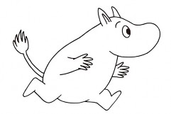 走るムーミンのイラスト
