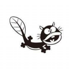 驚いた表情の黒い猫のイラスト